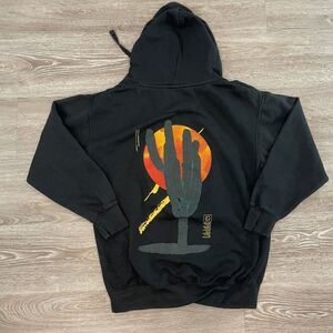 LIRA Black Cotton hoodie with sun print sz M